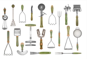 Vintage Green Handle Kitchen Utensils Are Perfect for Your Country Kitchen